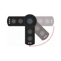 Cooktop a Gás Tecno Rota 5 Bocas Vitrocerâmico 151cm em vidro preto com trempes ferro fundido e design angular rotativo para cantos