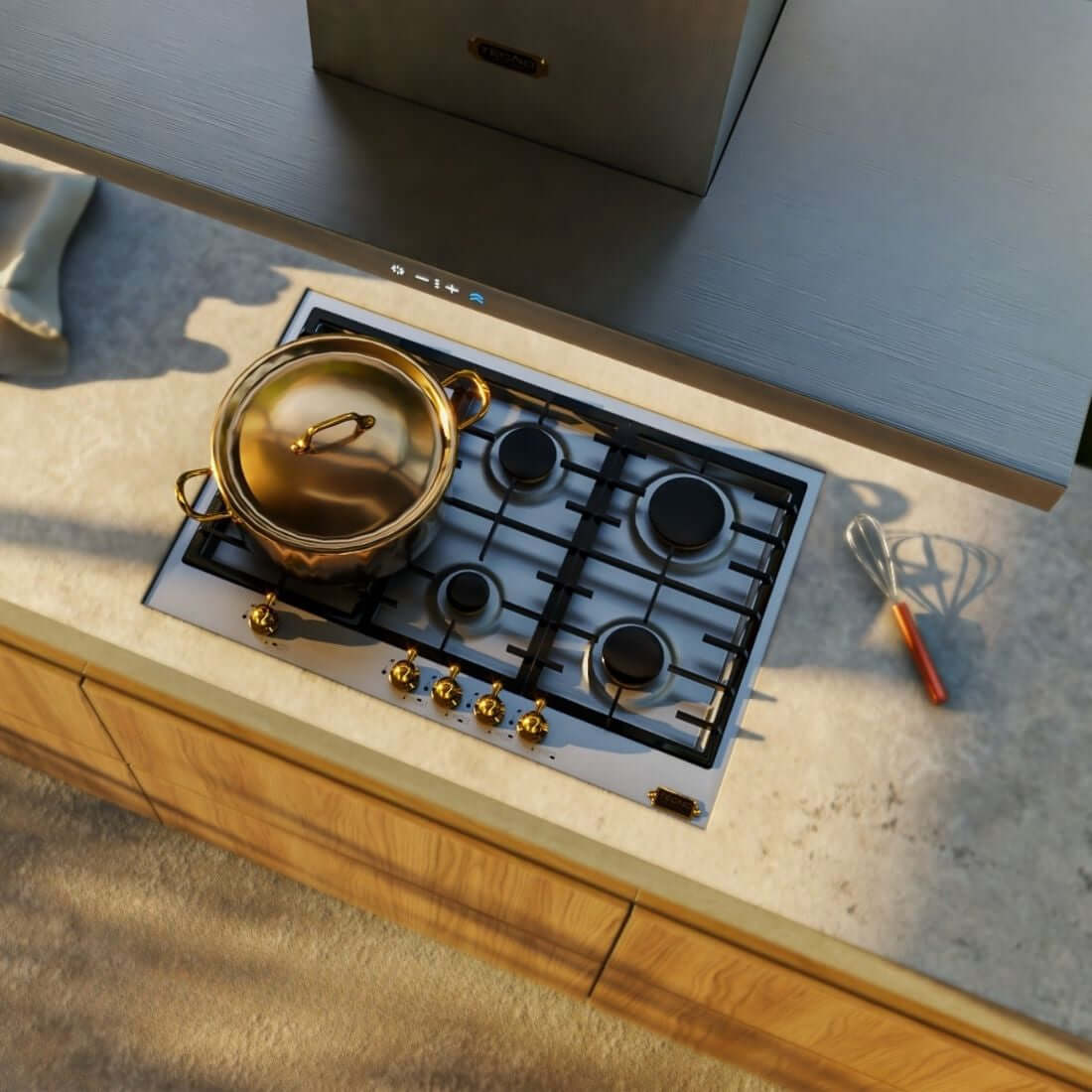 Cooktop a Gás Tecno Vintage 5 Bocas Inox 90cm, cooktop a gás italiano inox com queimadores Sabaf, trempes ferro fundido