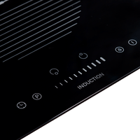 Cooktop Dominó de indução Cuisinart Arkton 2 Zonas 30cm em vidro preto com painel touch, controles digitais e acabamento vitrocerâmico
