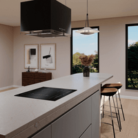 Cooktop de Indução Debacco Montreal 4 Zonas 60cm em vitrocerâmico Schott Ceran preto embutido na bancada, design moderno e acabamento elegante