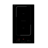Cooktop Dominó de indução Tecno 2 zonas 30cm: cooktop de indução italiano em vitrocerâmica Schott Ceran preto com painel touch frontal