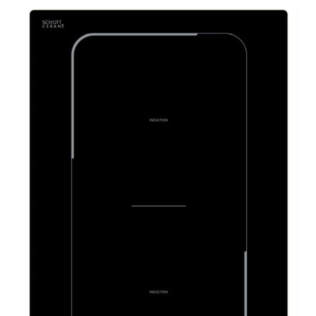 Cooktop Dominó de indução Tecno 2 zonas 30cm: cooktop de indução italiano em vitrocerâmica Schott Ceran preto com 2 zonas e painel touch