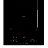 Cooktop Dominó de indução Tecno 2 zonas 30cm: cooktop de indução preto vitrocerâmico com painel touch frontal e acabamento italiano