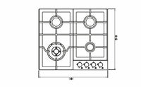 Cooktop Zurique a Gás 4 Bocas Inox 60cm Bivolt