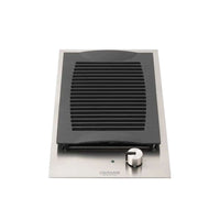 Cooktop Dominó Barbecue CrissAir em inox com grelha de grill e botão de controle para cocção.