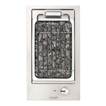 Cooktop Dominó Barbecue CrissAir elétrico inox com grelha e pedras vulcânicas para grelhados.