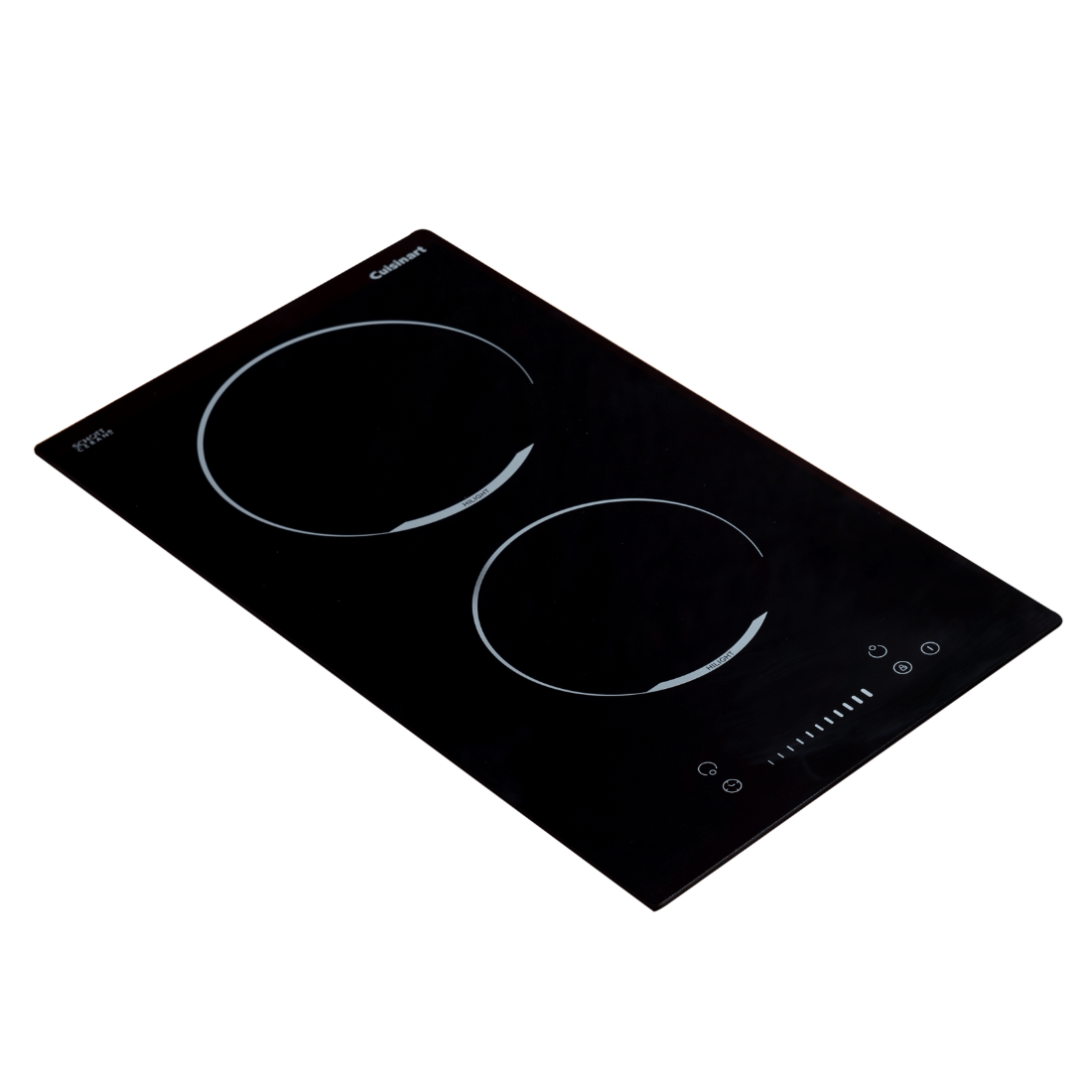 Cooktop Dominó Cuisinart Arkton 2 Zonas 30cm: cooktop elétrico preto em vitrocerâmico com duas zonas, painel touch e design slim