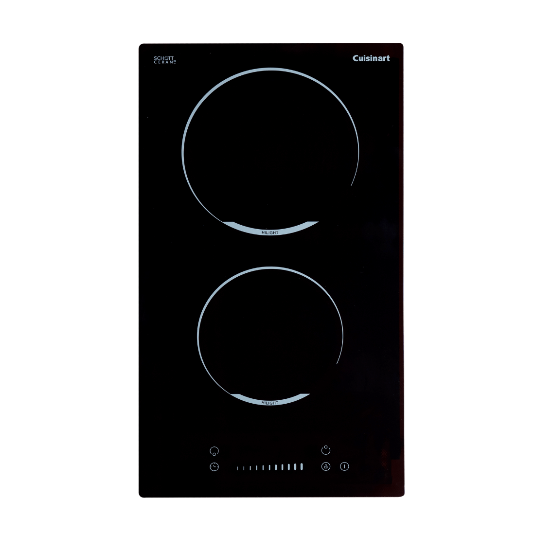 Cooktop Dominó Cuisinart Arkton 2 Zonas 30cm, cooktop elétrico vitrocerâmico preto com duas zonas e controle touch