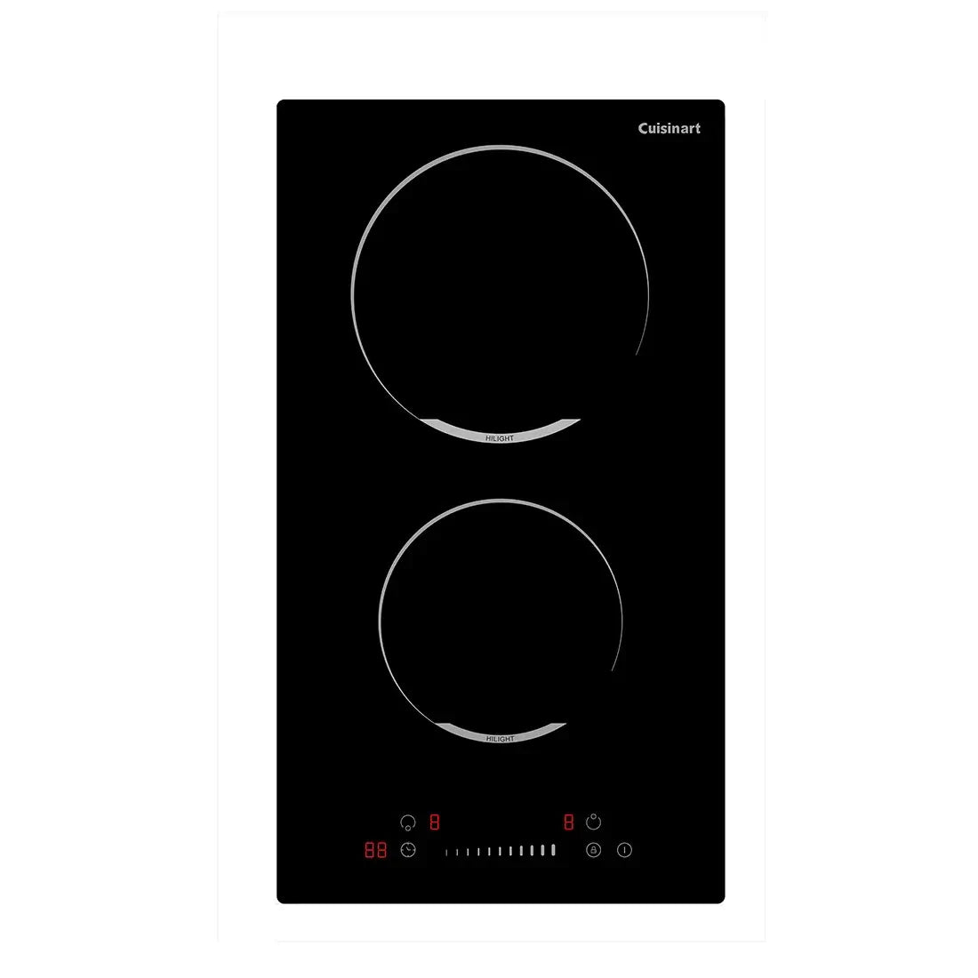Cooktop Dominó Cuisinart Arkton 2 Zonas 30cm: cooktop elétrico vitrocerâmico preto 2 zonas com comando touch e indicador H