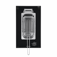 Cooktop Dominó Fritadeira Elétrica Tecno 30cm: cooktop elétrico italiano 1 zona em vitrocerâmico preto com cesta fritadeira e manípulo soft-touch