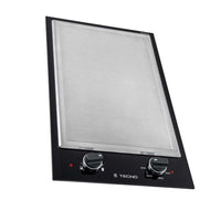 Cooktop elétrico Tecno 1 zona 30cm Cooktop Dominó Chapa Elétrica Teppan Tecno com vitrocerâmica preta, painel frontal e manípulos