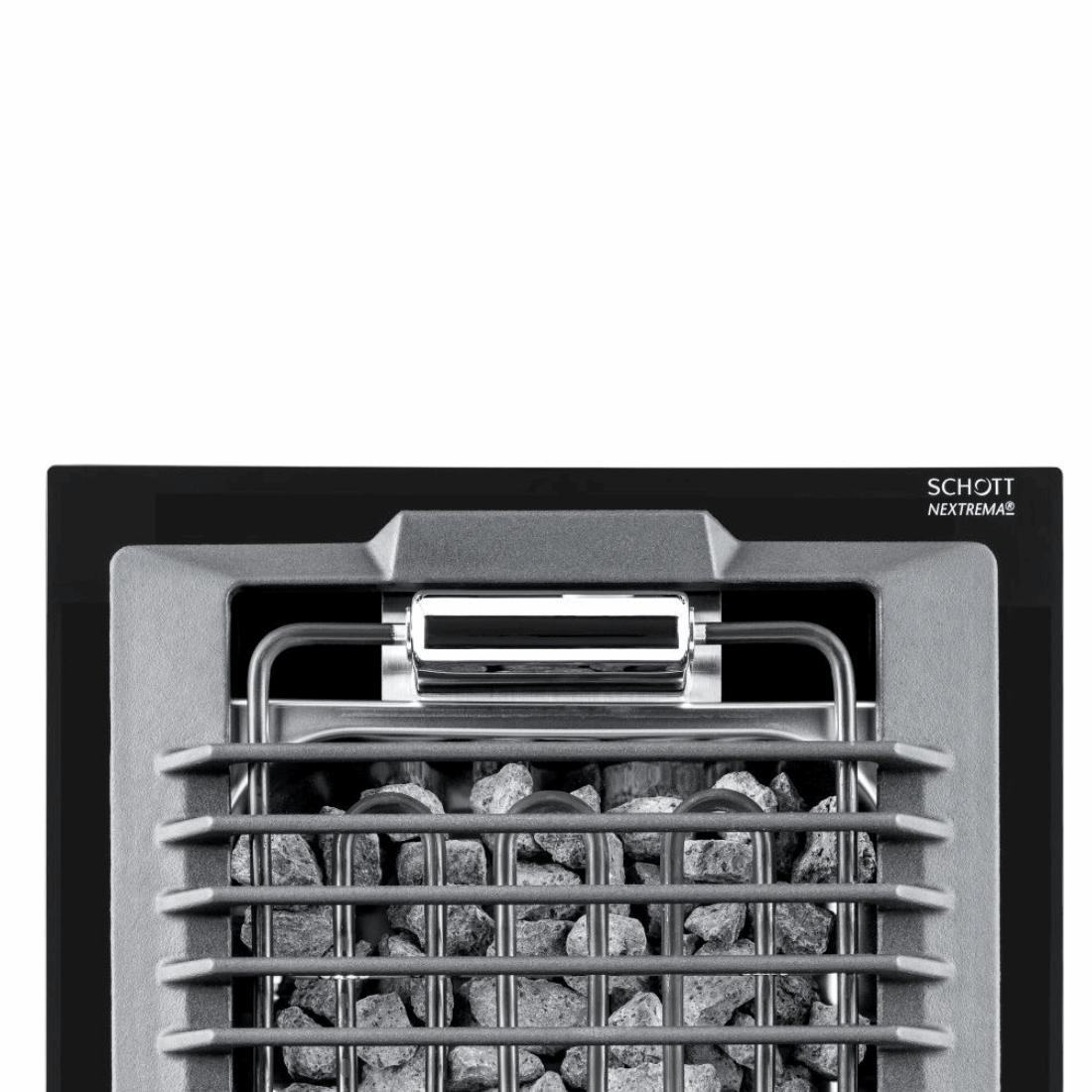 Cooktop Dominó Barbecue Elétrico Tecno 30cm cooktop elétrico italiano com vitrocerâmica preta, trempes em ferro e grelha inox