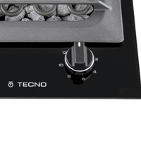 Cooktop Dominó Barbecue Elétrico Tecno 30cm: cooktop elétrico vitrocerâmico preto com manípulo soft-touch, trempe ferro e acabamento italiano