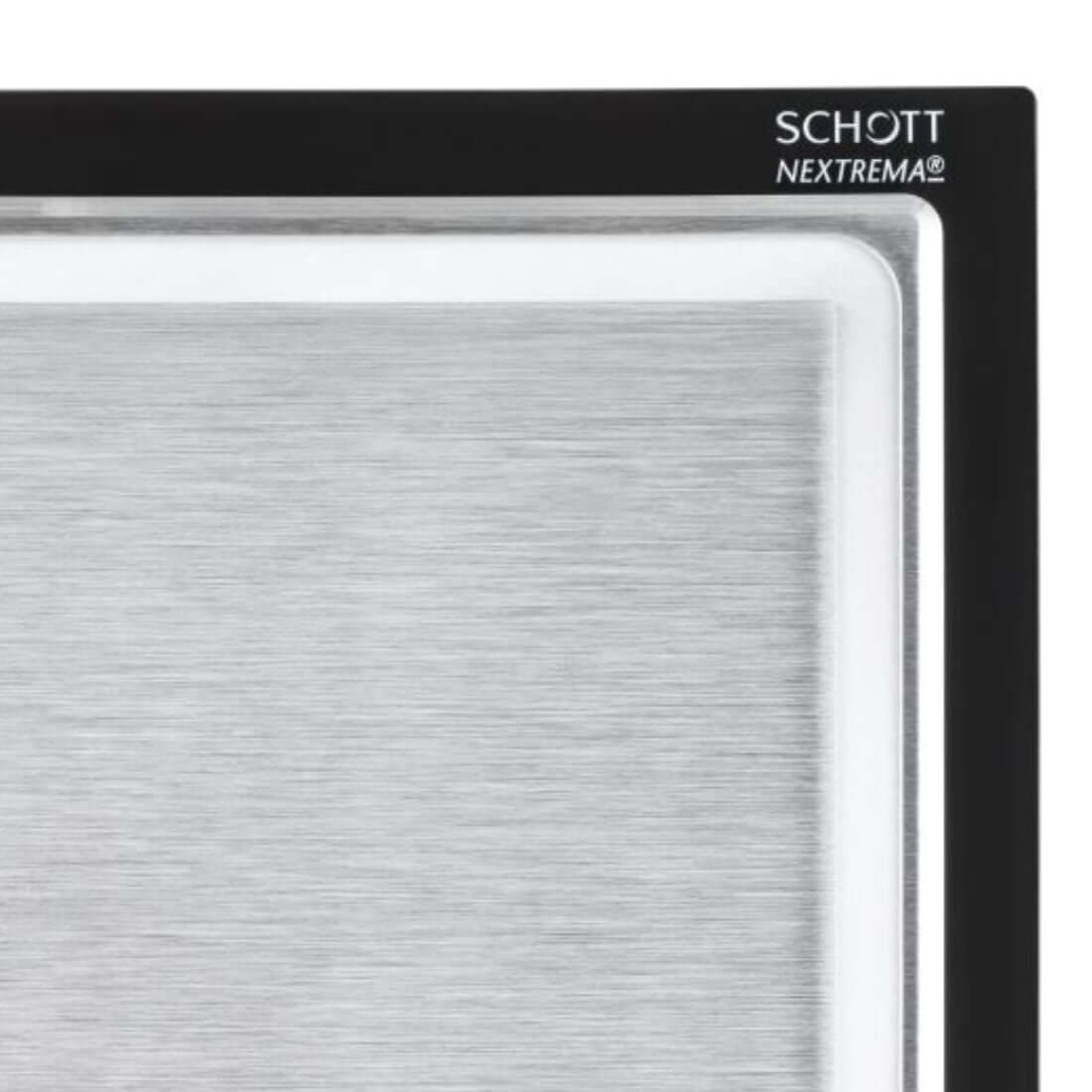 Cooktop Dominó Chapa Elétrica Teppan Tecno 30cm: cooktop elétrico italiano em vitrocerâmica Nextrema preto com chapa inox escovada e moldura cromada