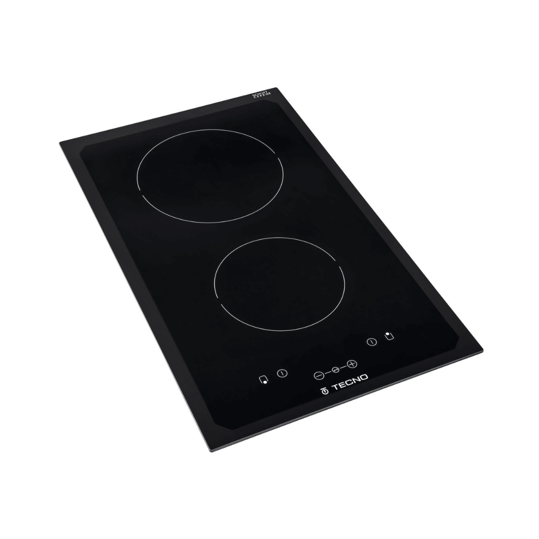 Cooktop Dominó Elétrico Tecno 2 Zonas Vitrocerâmico 30cm, cooktop elétrico preto vitrocerâmico com 2 zonas e painel touch italiano