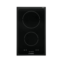 Cooktop Dominó Elétrico Tecno 2 Zonas Vitrocerâmico 30cm, cooktop elétrico preto vitrocerâmico com painel touch e design italiano