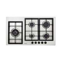 Cooktop Evol a Gás 5 Bocas Inox 90cm em aço inox 304 com 5 queimadores Sabaf e botões frontais