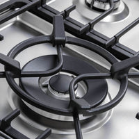 Cooktop Evol a Gás Riva 5 Bocas Inox 90cm com trempes em ferro gusa embutidas flush e superfície contínua