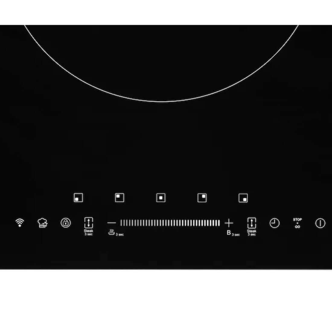 Cooktop Evol Indução 5 zonas vitrocerâmico 90cm preto com painel touch e indicadores de potência