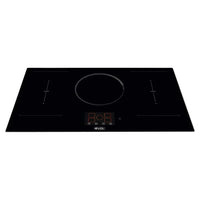 Cooktop Evol Indução View 5 Zonas 90cm em superfície vitrocerâmica preta com painel TFT e controles touch centralizados