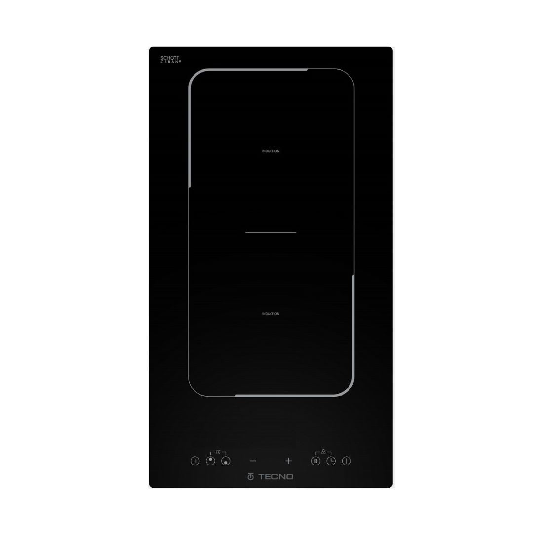 Cooktop Dominó de indução Tecno 2 zonas Black Matte Fosco 30cm