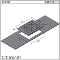 Cooktop à Gás CrissAir 4 Bocas com Tripla-Chama Inox 60cm Bivolt