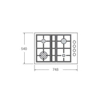 Cooktop a Gás Bertazzoni Master 4 Bocas Inox 75cm