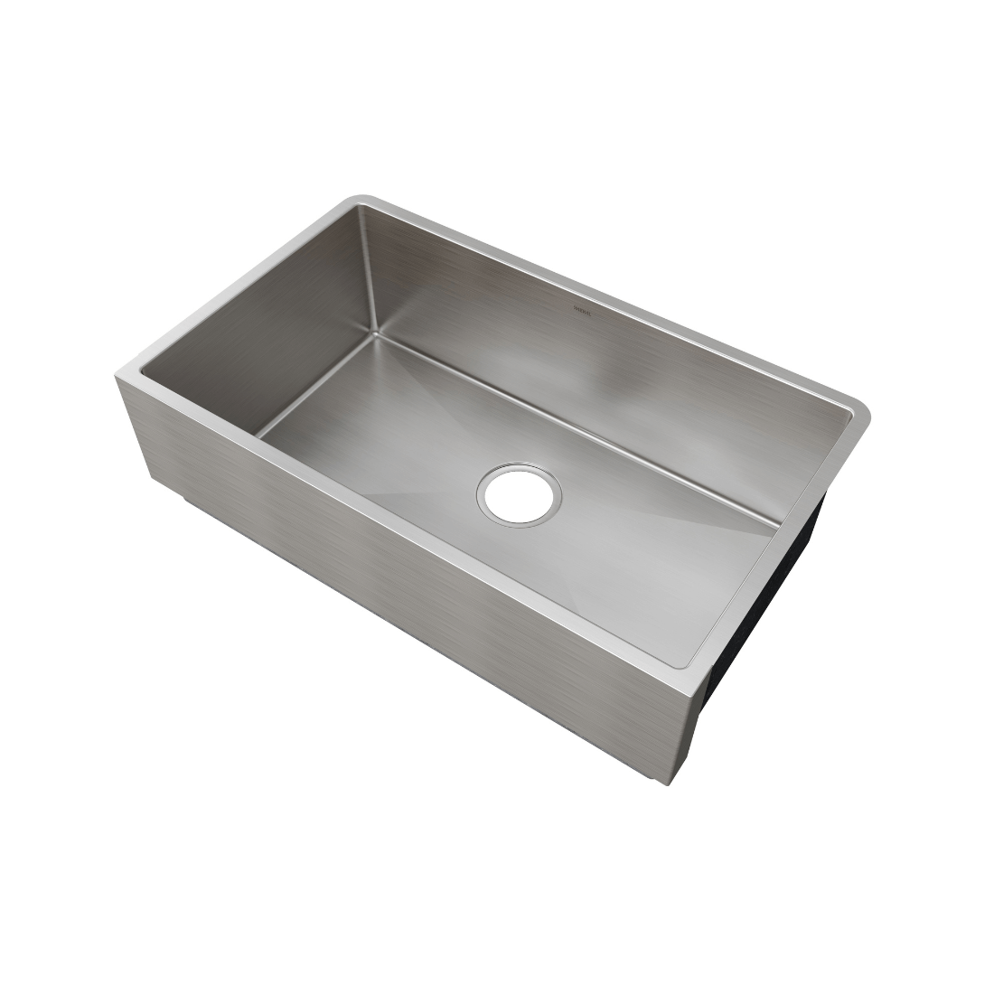 Cuba Mekal Farm Sink Inox Escovado 70cm: cuba de embutir inox escovado linha reta simples, profundo, avental frontal e acabamento premium