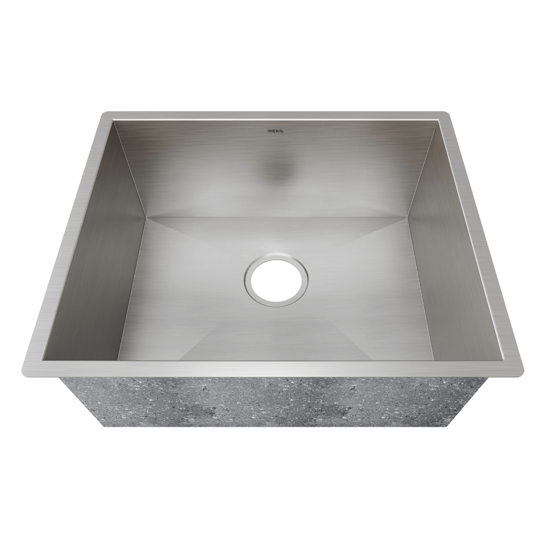 Mekal Cuba em Inox Escovado 50cm Mekal, cuba de embutir linha reta em inox escovado simples com ralos centralizados