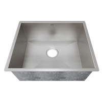Mekal Cuba em Inox Escovado 50cm Mekal, cuba de embutir linha reta em inox escovado simples com ralos centralizados
