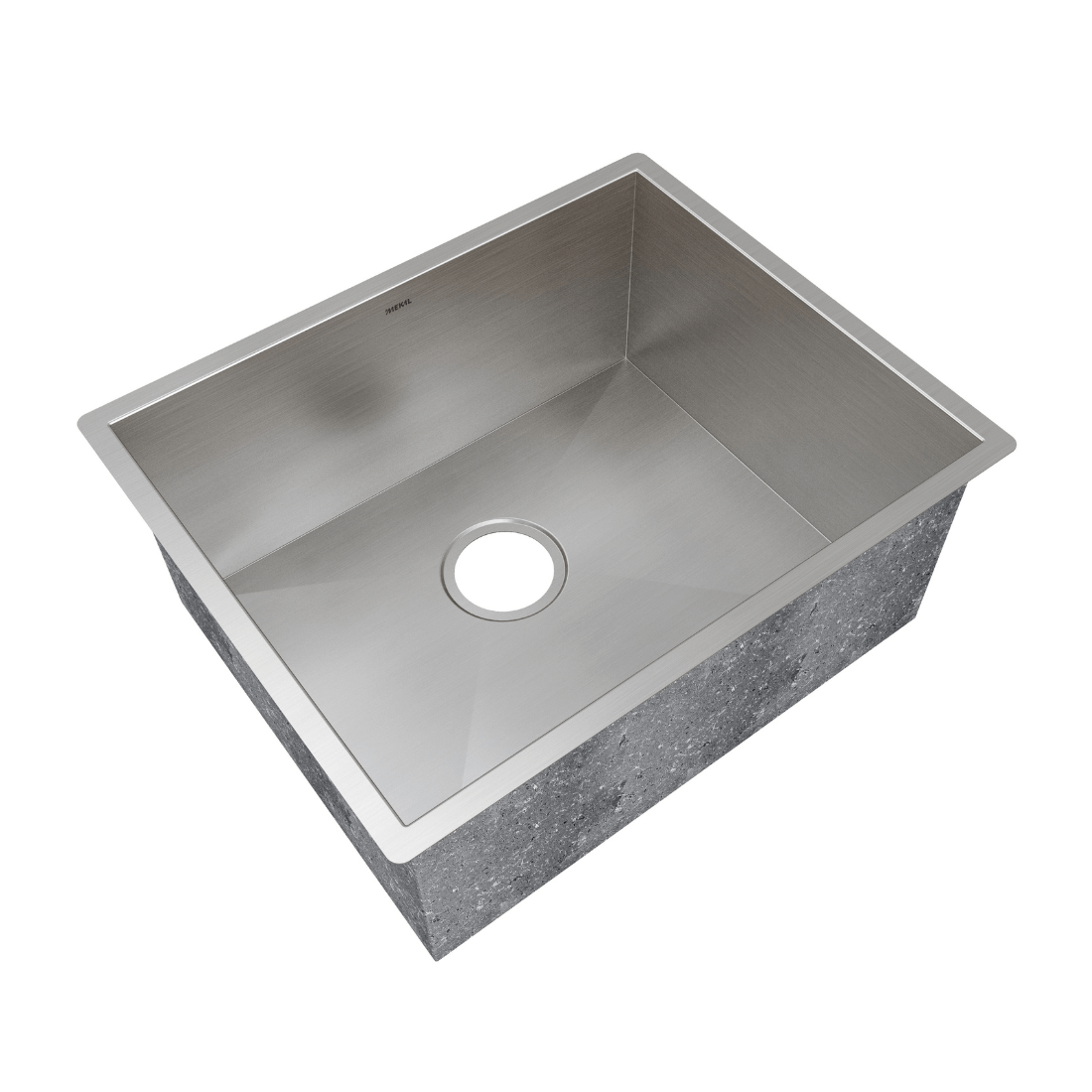 Mekal Cuba em Inox Escovado 50cm Mekal, cuba de embutir linha reta em inox escovado simples com cantos retilíneos e fundo com válvula central