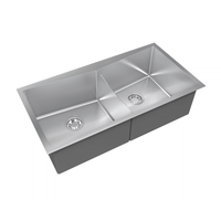Cuba Debacco Quadratino Dupla AS 86cm de embutir inox escovado dupla cuba 86cm aço 1,2mm para bancada