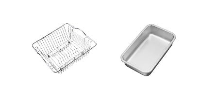 Cuba Debacco Dupla 79,5cm inox acetinada com escorredor e cesto funcional para cozinha