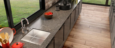 Debacco cuba inox 40cm Cuba de embutir Inox Escovado 40cm Debacco Quadratino em bancada ilha, linha reta, escovado, profundidade 200 mm