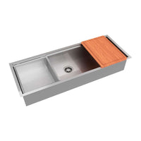 Cuba Debacco Quadratino Gourmet em inox 110cm com acessórios e tábua de corte embutida para cozinha gourmet
