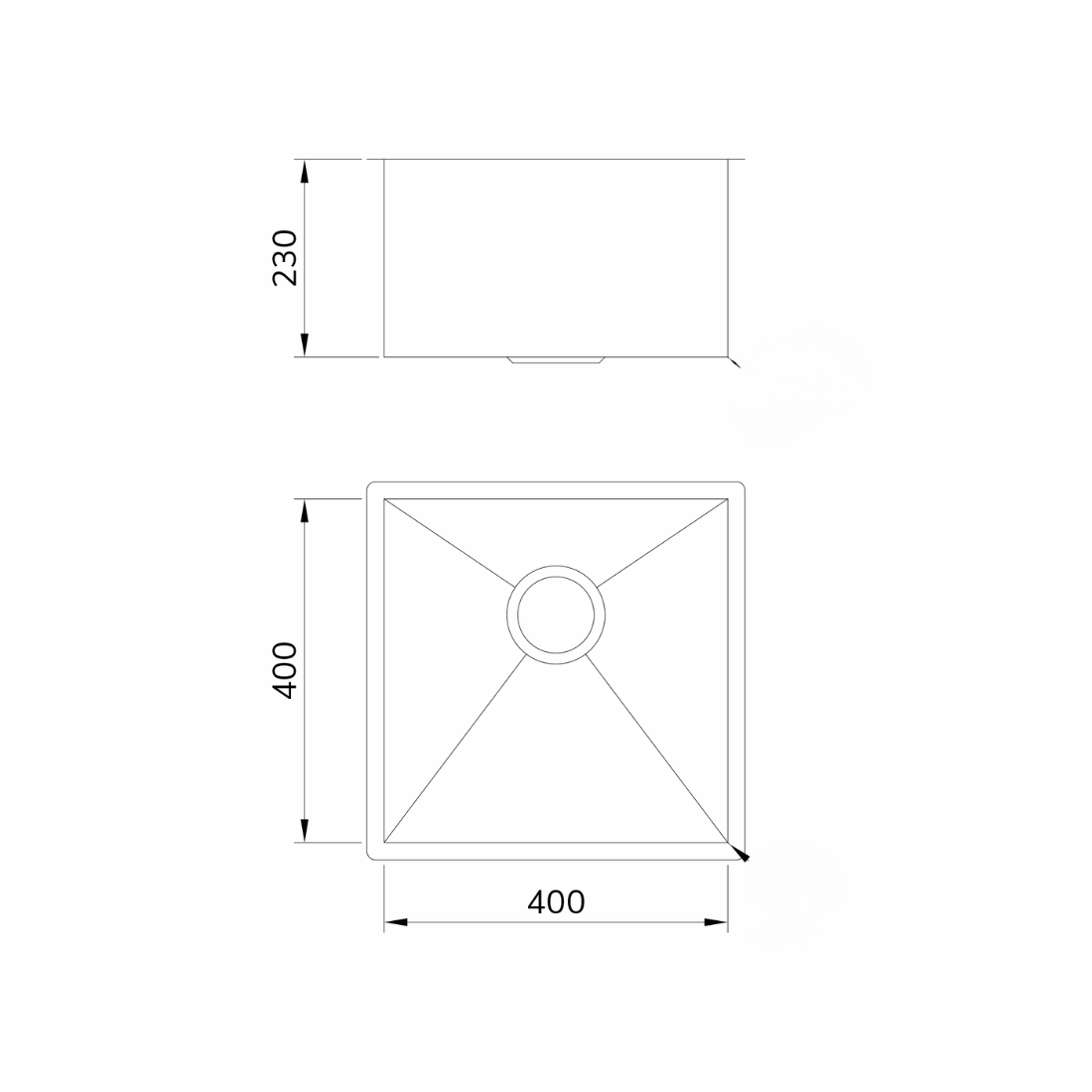 Cuba em Inox Escovado 40cm Mekal