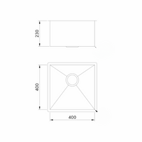 Cuba em Inox Escovado 40cm Mekal