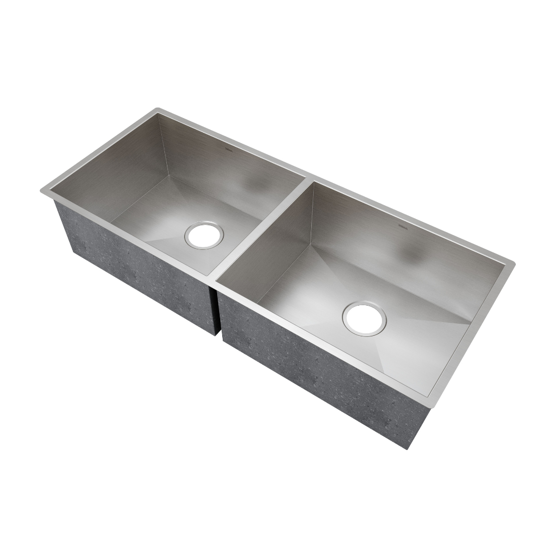 Cuba dupla em Inox Escovado 102cm Mekal