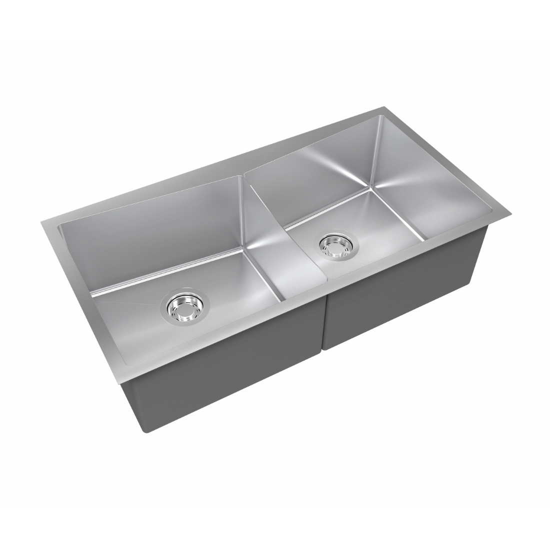 Cuba Dupla AS de embutir Inox Escovado 86cm Debacco Quadratino