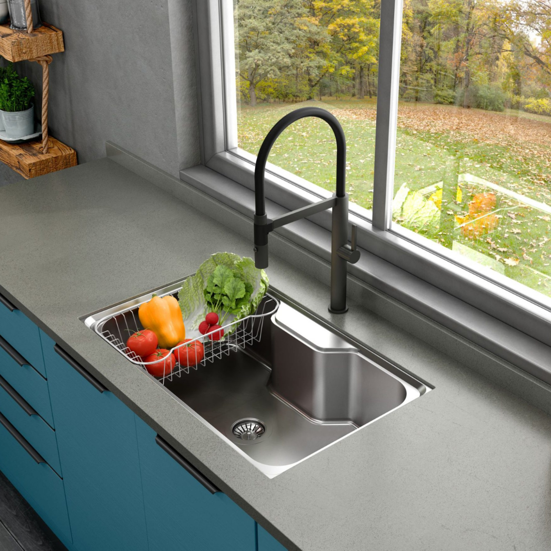 Cuba Funzionale 235 Inox Acetinada 78cm com acessórios