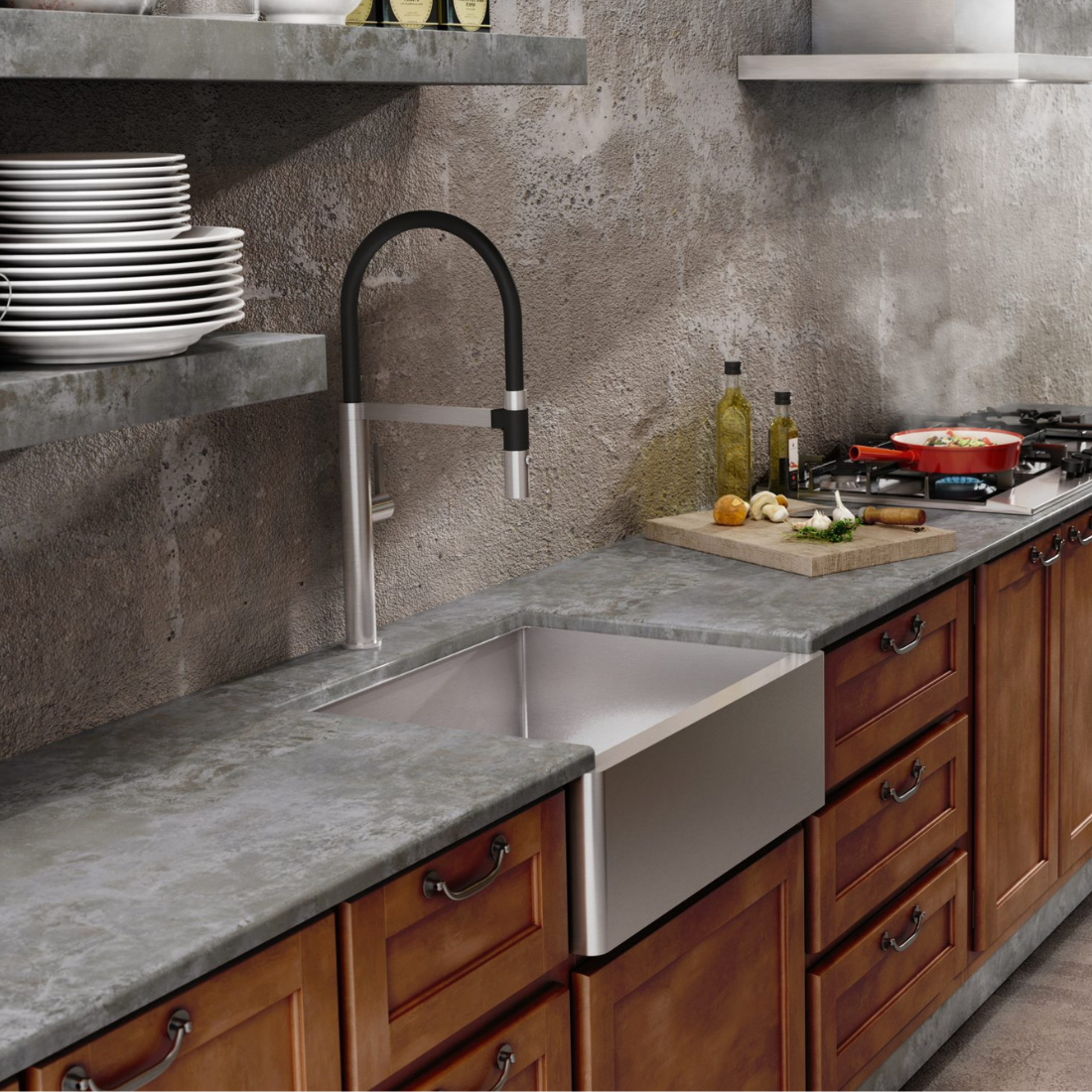 Cuba Debacco Quadratino Farm Sink Steel Inox Escovado 60cm