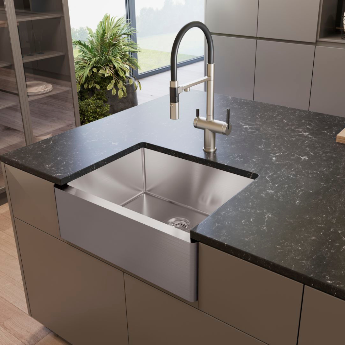 Cuba Debacco Quadratino Farm Sink Steel Inox Escovado 60cm