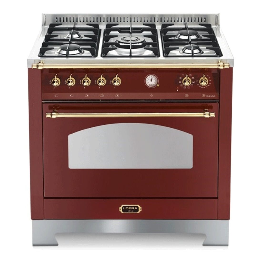 Fogão Linha Vintage Dolcevita 5 Bocas Forno Elétrico 102 Litros Vinho 90cm 220V