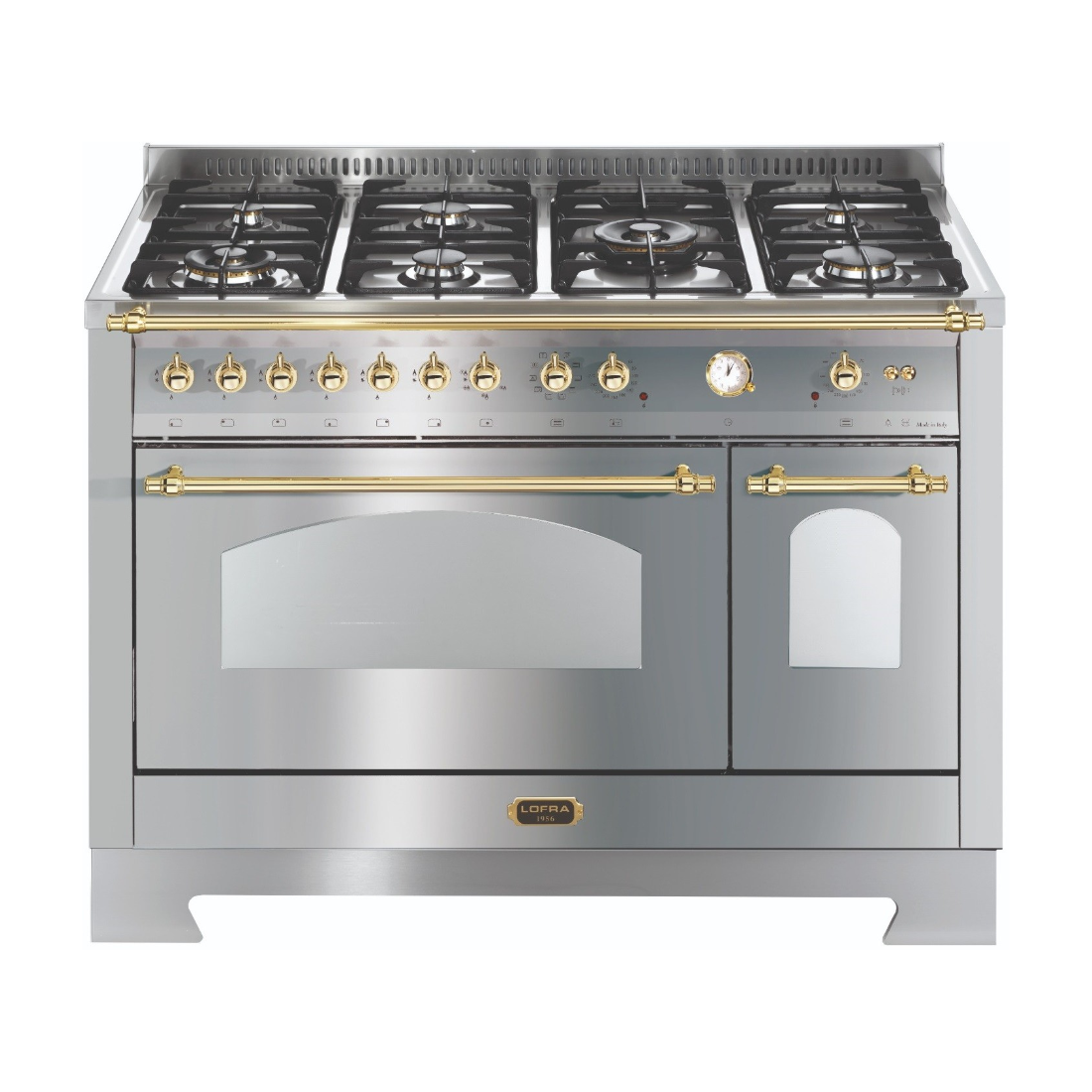 Fogão linha Vintage Dolcevita 7 Bocas Forno elétrico Duplo 124 Litros Inox 120cm 220V