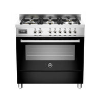 Fogão Bertazzoni Professional 6 Bocas Forno Elétrico 108 Litros Preto 90cm