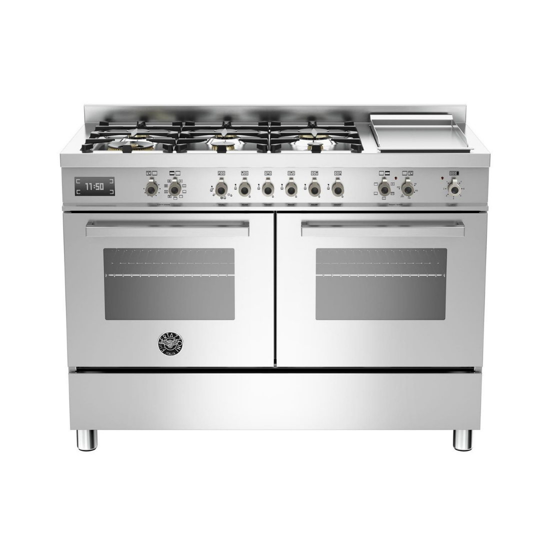 Fogão Bertazzoni Professional 6 Bocas Forno Elétrico Duplo 138 Litros Inox 120cm