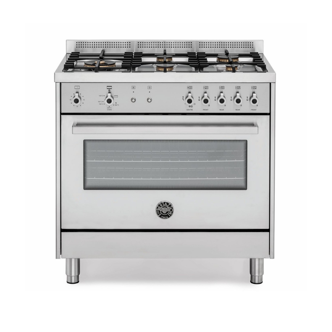 Fogão Bertazzoni Professional Series 5 Bocas  Forno a Gás 142 Litros Inox 90cm