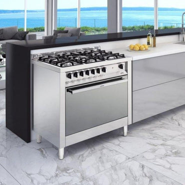 Fogão Linha New Maxima 5 Bocas Forno Elétrico 102 Litros Inox 90cm 220V