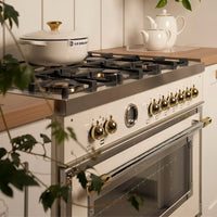 Fogão Bertazzoni Heritage Marfim 90cm 6 Bocas Forno Elétrico 103L