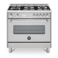 Fogão Bertazzoni Master 5 Bocas Forno Elétrico 90cm Tripla Chama Lateral